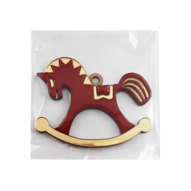 Ёлочная игрушка Лошадка (красный) (Изображение 6)