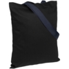 Холщовая сумка BrighTone, черная с темно-синими ручками (Изображение 1)