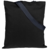 Холщовая сумка BrighTone, черная с темно-синими ручками (Изображение 2)