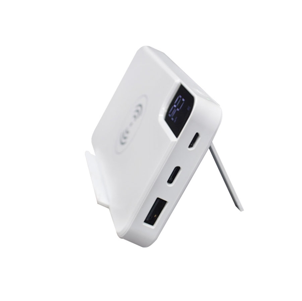 Внешний аккумулятор gPro QI, с беспроводной зарядкой 10.000 mAh, белый (Изображение 2)