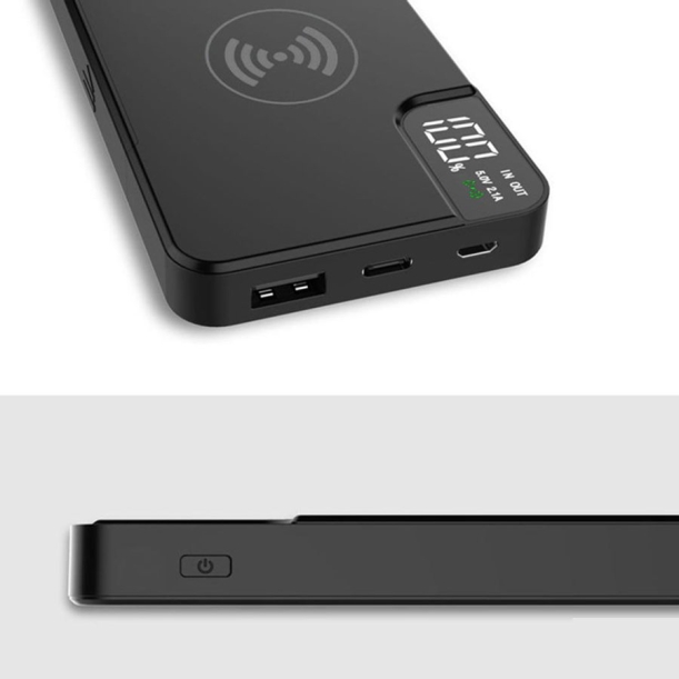 Внешний аккумулятор gPro QI, с беспроводной зарядкой 10.000 mAh, черный (Изображение 4)