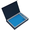Коробка Silk с ложементом под ежедневник и ручку, синяя (Изображение 3)