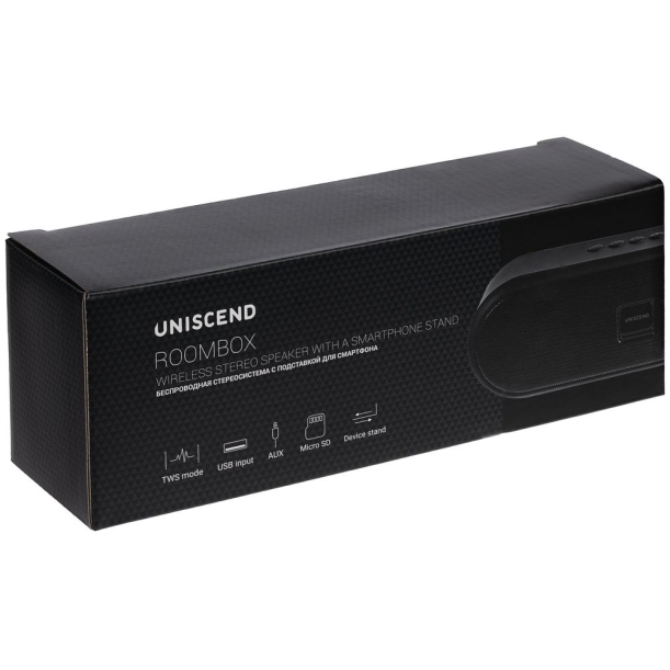 Беспроводная стереоколонка Uniscend Roombox, черная (Изображение 15)