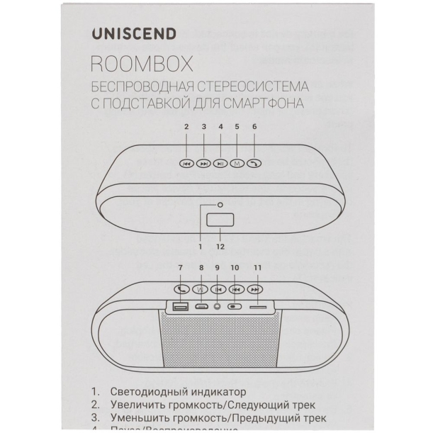 Беспроводная стереоколонка Uniscend Roombox, светло-серая (Изображение 14)