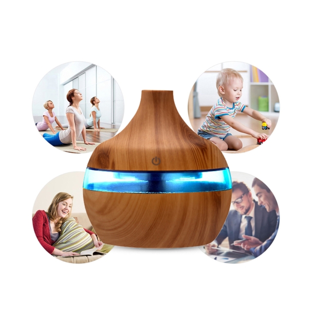 Светодиодный USB арома увлажнитель Holz, коричневый (Изображение 5)