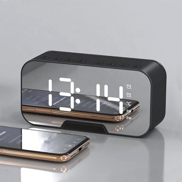 Часы-метеостанция Allora с Bluetooth колонкой функцией Hands free, черный (Изображение 4)