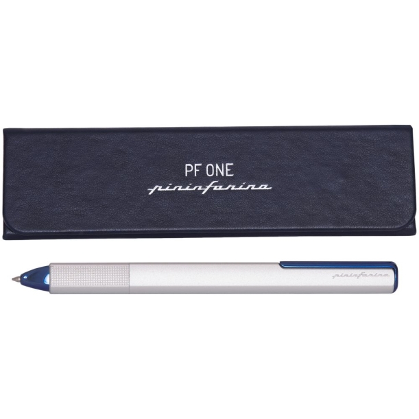 Ручка шариковая PF One, серебристая с синим (Изображение 4)