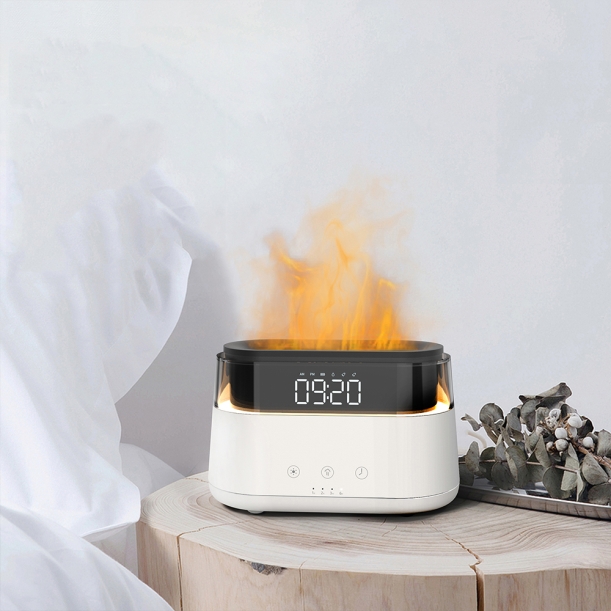 Светодиодный USB увлажнитель-ароматизатор Brava с часами, белый (Изображение 5)