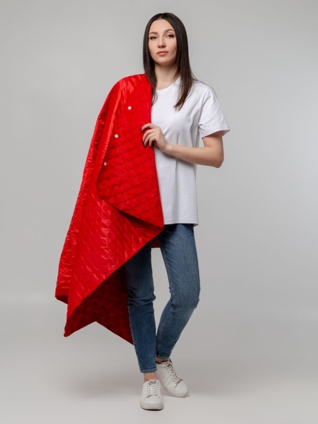 Плед-пончо для пикника SnapCoat, красный (Изображение 6)