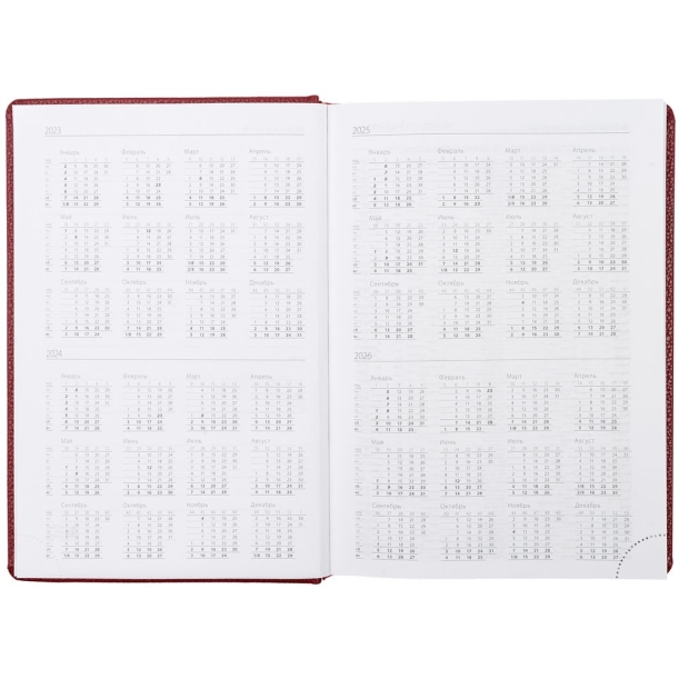 Ежедневник Sagrin, недатированный, красный (Изображение 4)