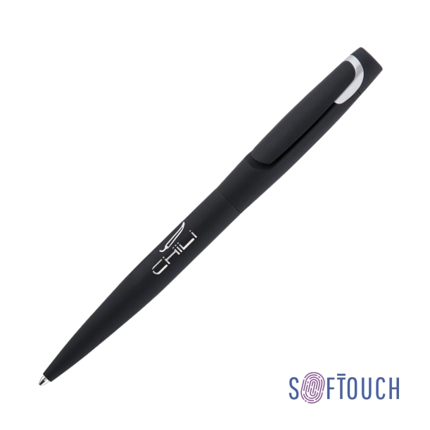 Ручка шариковая "Saturn" покрытие soft touch (черный с серебристым) (Изображение 1)