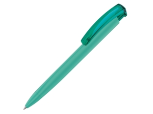 Ручка пластиковая шариковая трехгранная Trinity K transparent Gum soft-touch (морская волна) 
