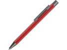 Ручка металлическая шариковая Straight Gum soft-touch с зеркальной гравировкой (красный) 