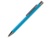 Ручка металлическая шариковая Straight Gum soft-touch с зеркальной гравировкой (голубой)  (Изображение 1)