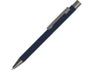 Ручка металлическая шариковая Straight Gum soft-touch с зеркальной гравировкой (темно-синий) 