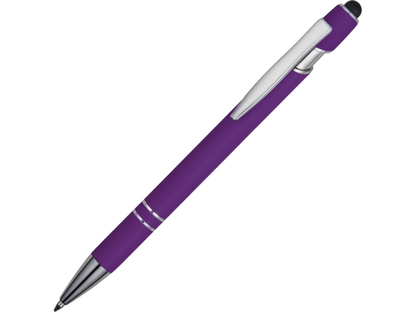 Ручка-стилус металлическая шариковая Sway soft-touch (фиолетовый)  (Изображение 1)