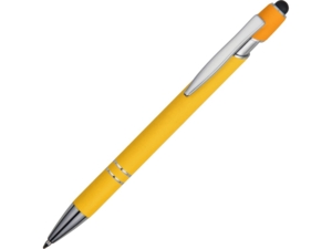 Ручка-стилус металлическая шариковая Sway soft-touch (желтый/желтый) 