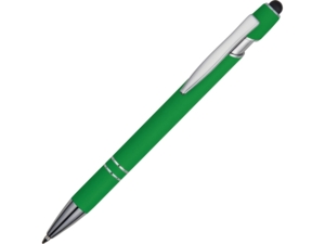 Ручка-стилус металлическая шариковая Sway soft-touch (зеленый) 