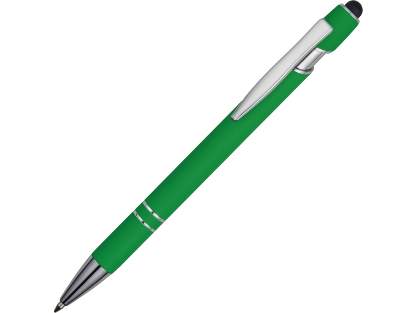 Ручка-стилус металлическая шариковая Sway soft-touch (зеленый)  (Изображение 1)