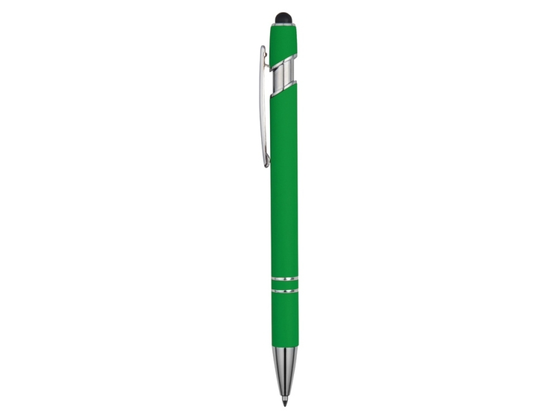 Ручка-стилус металлическая шариковая Sway soft-touch (зеленый)  (Изображение 3)