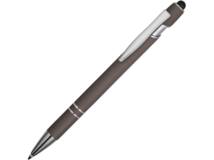 Ручка-стилус металлическая шариковая Sway soft-touch (серый) 