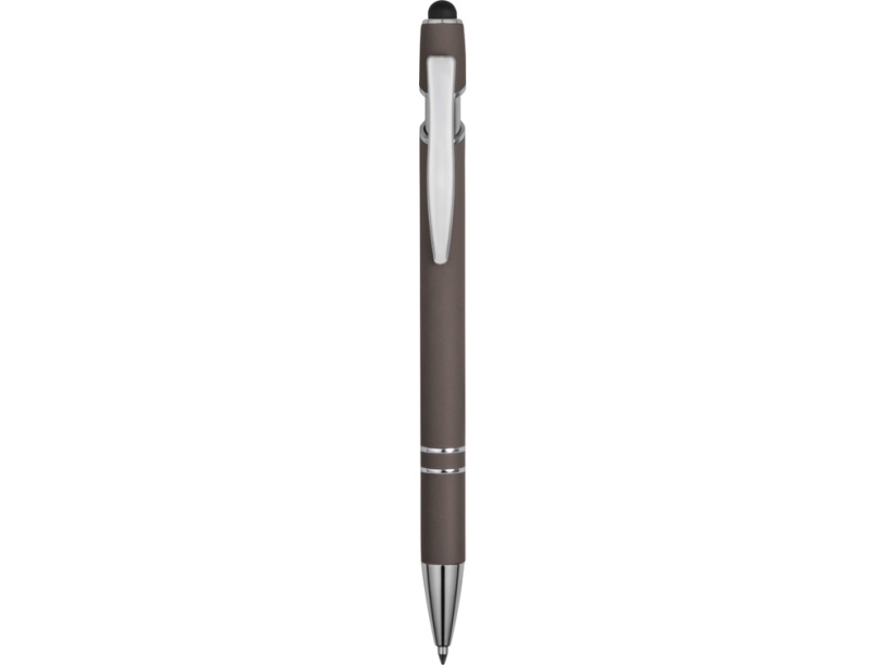 Ручка-стилус металлическая шариковая Sway soft-touch (серый)  (Изображение 2)