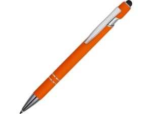 Ручка-стилус металлическая шариковая Sway soft-touch (оранжевый) 