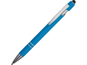 Ручка-стилус металлическая шариковая Sway soft-touch (голубой) 