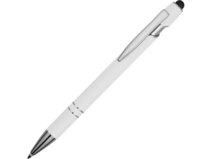 Ручка-стилус металлическая шариковая Sway soft-touch (белый) 