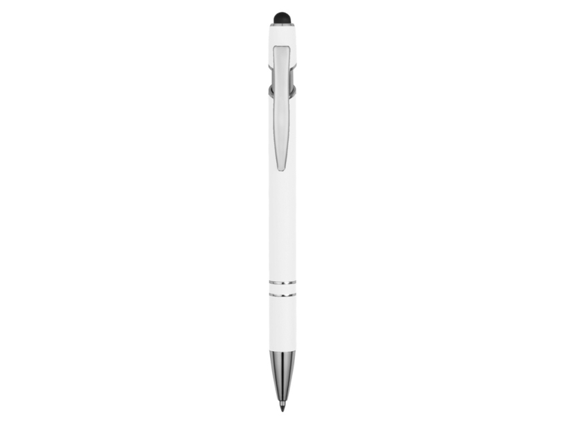 Ручка-стилус металлическая шариковая Sway soft-touch (белый)  (Изображение 2)