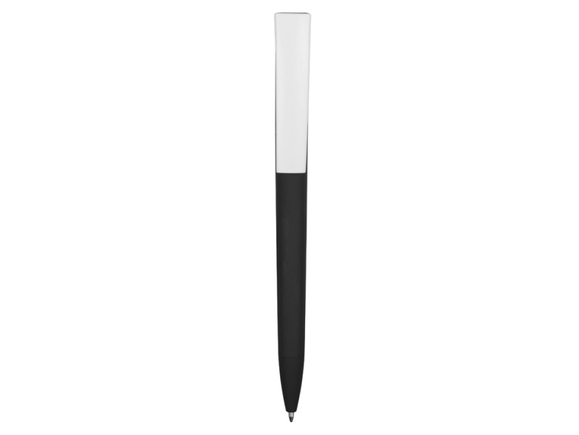 Ручка пластиковая soft-touch шариковая Zorro (черный/белый)  (Изображение 2)