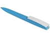 Ручка пластиковая soft-touch шариковая Zorro (голубой/белый)  (Изображение 5)