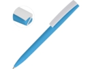 Ручка пластиковая soft-touch шариковая Zorro (голубой/белый) 