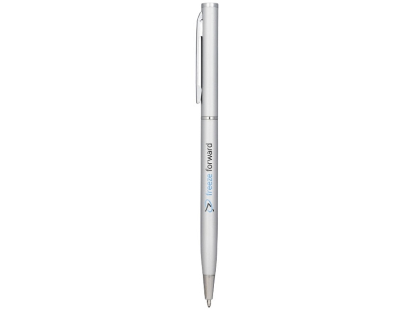 Ручка металлическая шариковая Slim (серебристый)  (Изображение 4)