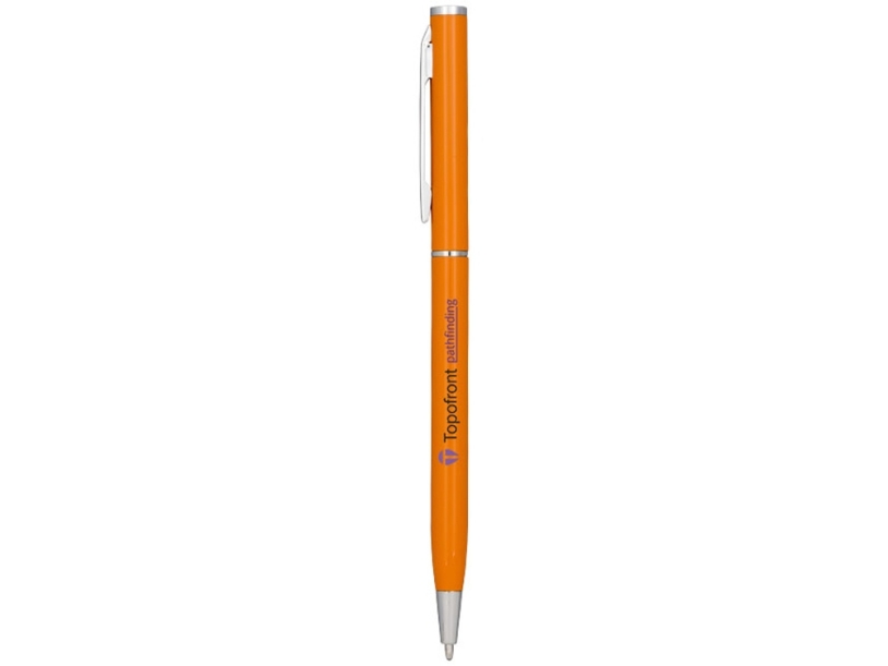 Ручка металлическая шариковая Slim (оранжевый)  (Изображение 4)
