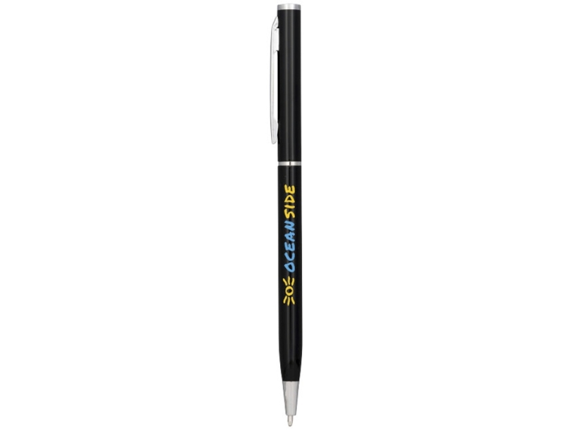 Ручка металлическая шариковая Slim (черный)  (Изображение 4)