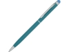 Ручка-стилус металлическая шариковая Jucy Soft soft-touch (бирюзовый)  (Изображение 1)