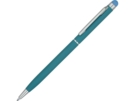 Ручка-стилус металлическая шариковая Jucy Soft soft-touch (бирюзовый) 