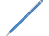 Ручка-стилус металлическая шариковая Jucy Soft soft-touch (голубой)  (Изображение 1)
