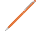 Ручка-стилус металлическая шариковая Jucy Soft soft-touch (оранжевый) 