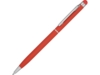 Ручка-стилус металлическая шариковая Jucy Soft soft-touch (красный)  (Изображение 1)