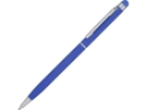Ручка-стилус металлическая шариковая Jucy Soft soft-touch (синий) 