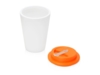 Пластиковый стакан с двойными стенками Take away (оранжевый/белый)  (Изображение 2)