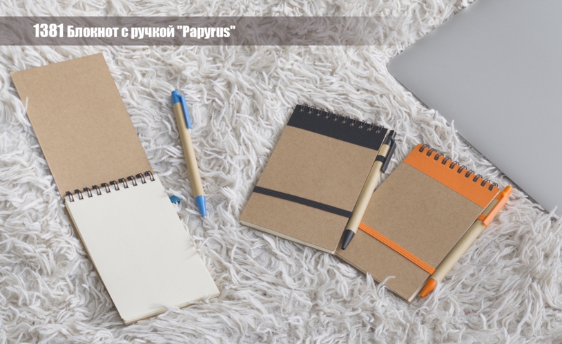 Блокнот с ручкой "Papyrus" (синий) (Изображение 3)