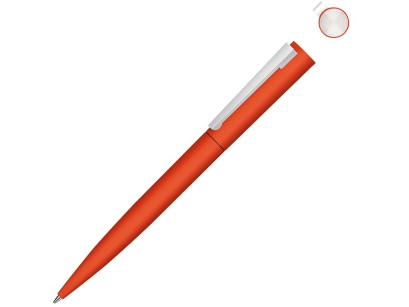 Ручка шариковая металлическая Brush Gum, soft-touch (оранжевый)  (Изображение 1)