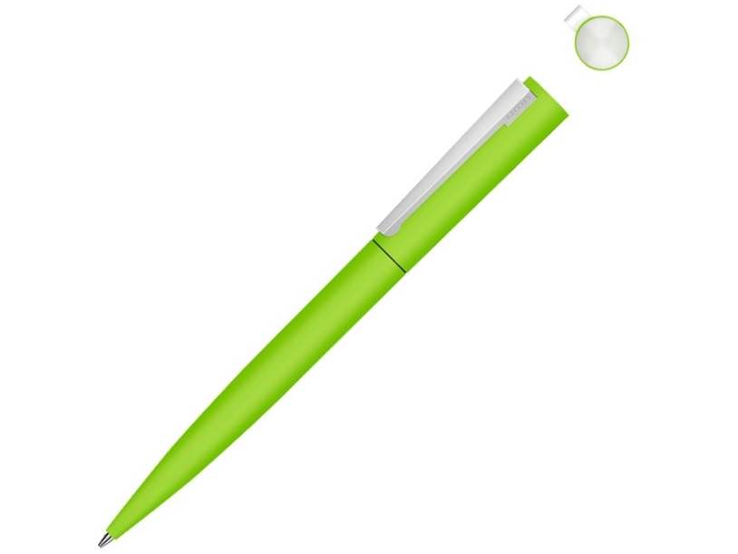 Ручка шариковая металлическая Brush Gum, soft-touch (светло-зеленый)  (Изображение 1)