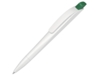 Ручка шариковая пластиковая Stream (зеленый/белый)  (Изображение 1)