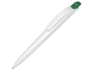 Ручка шариковая пластиковая Stream (зеленый/белый) 