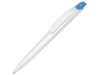 Ручка шариковая пластиковая Stream (голубой/белый)  (Изображение 1)