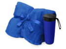 Подарочный набор Dreamy hygge с пледом и термокружкой (синий/синий) 